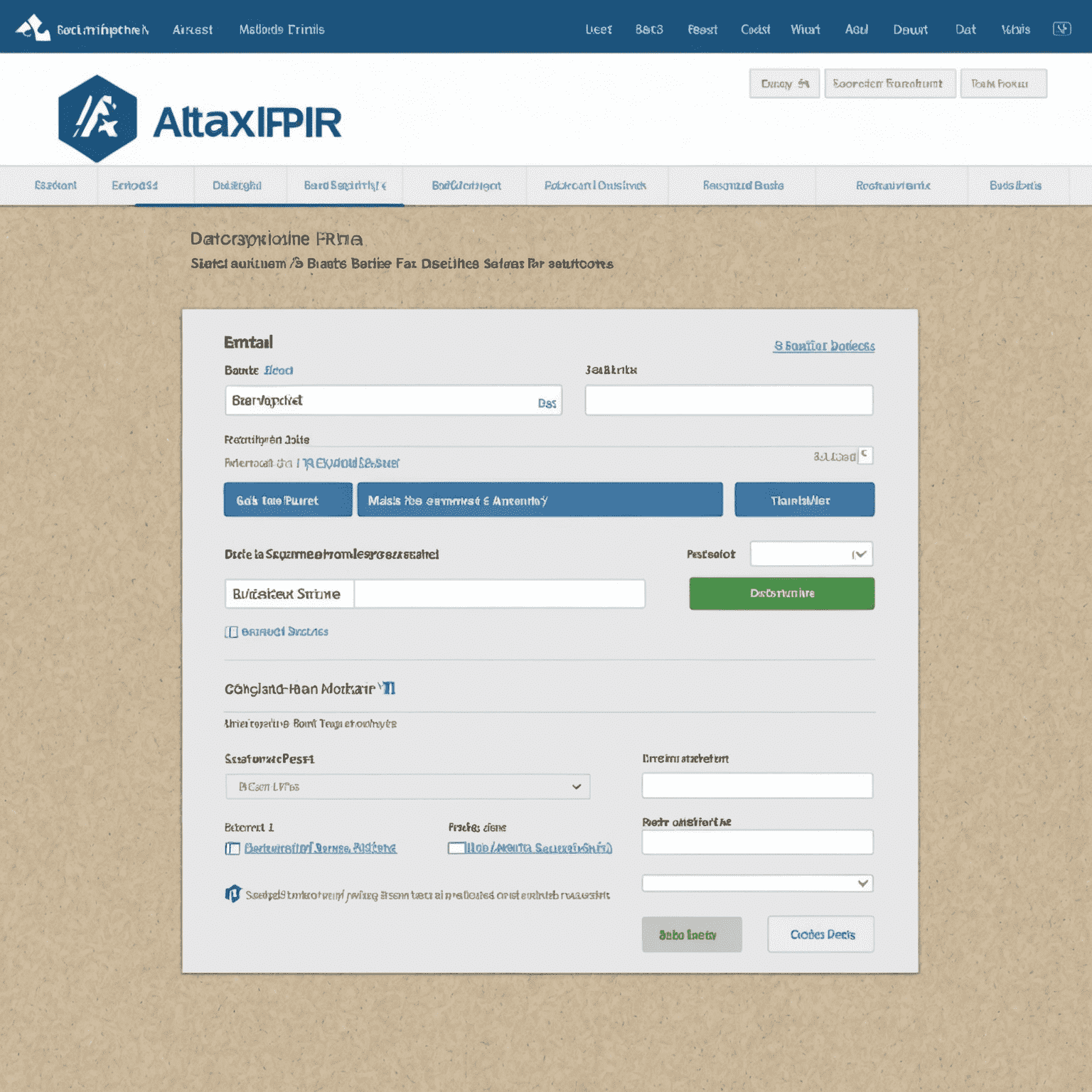 Entering recipient bank details on Altaxipr website