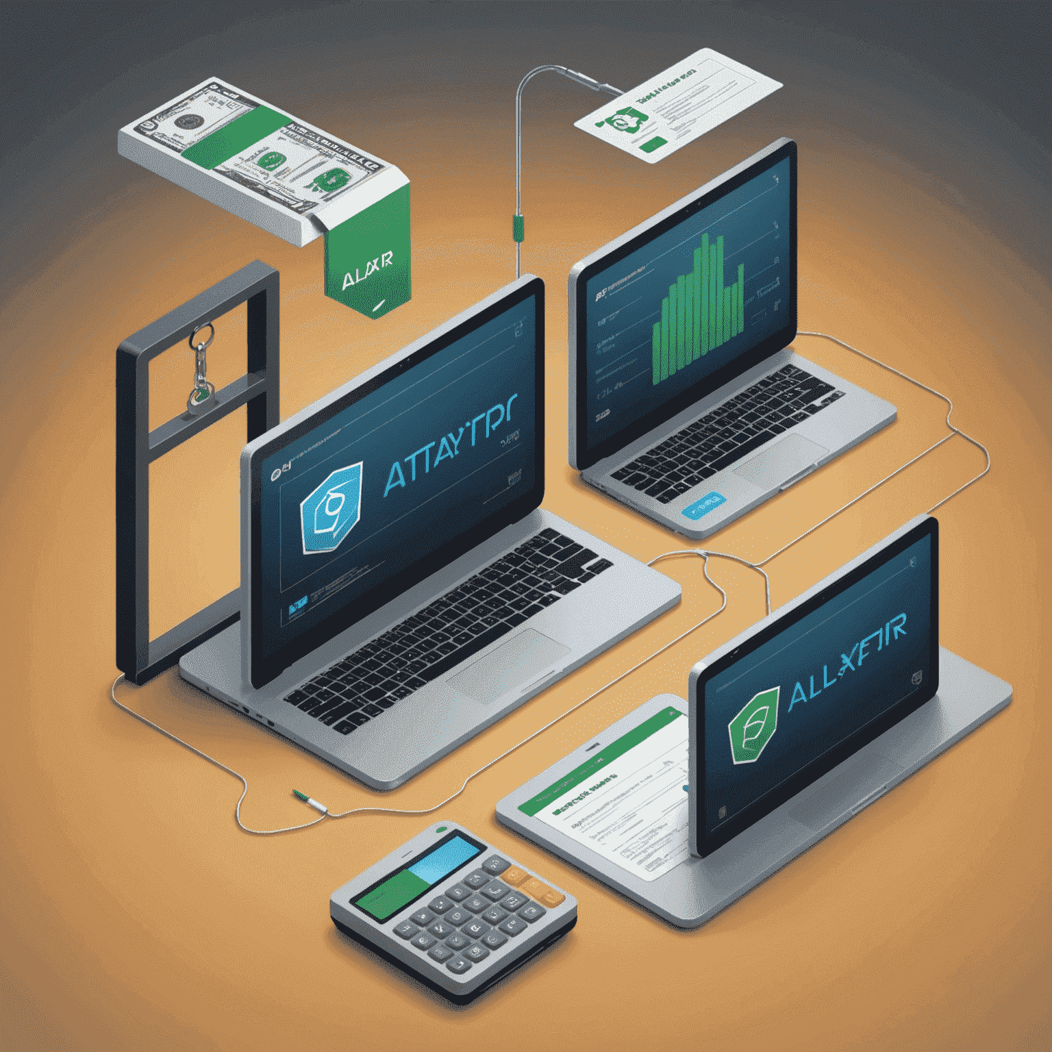 Illustration depicting the secure nature of transactions processed through Altaxipr